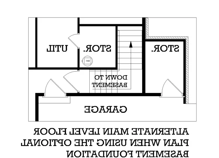 Main Level Stair Location with optional basement